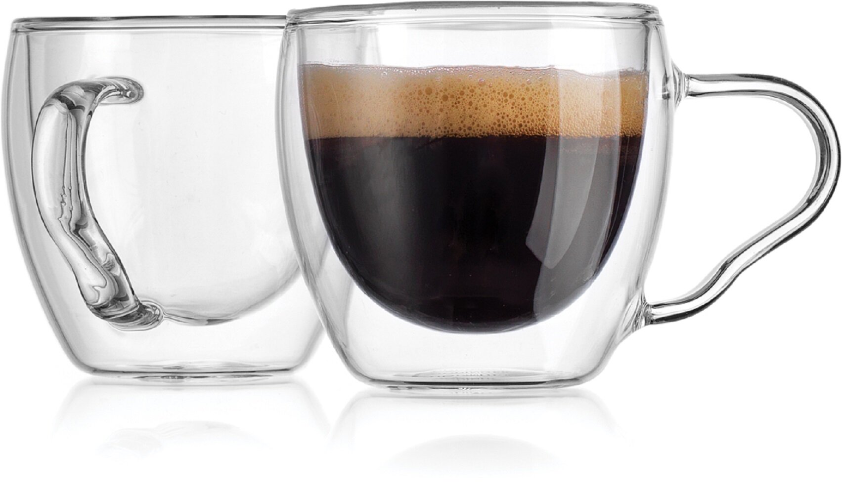  Godinger Espresso Cups, Coffee Mug Set, Glass Coffee