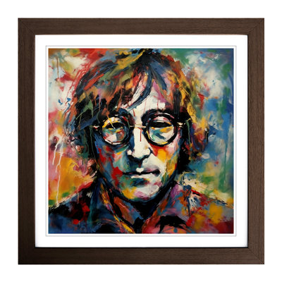 John Lennon Abstract Expressionism - Framed Print