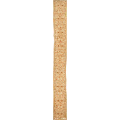 One-of-a-Kind Runner 2'4" X 22'5" 1900s Runner Wool Area Rug in Brown/Beige