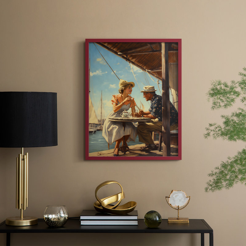 NAUTICAL Series DCXL, reproduction encadrée - bois massif, H 21 po x l 17 po, Rouge