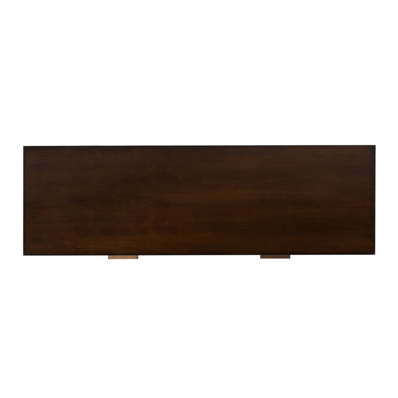 Kai 2 Drawer 45" Burl Wood Console Table, Antique Cherry