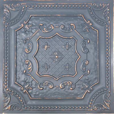 Carreaux de plafond en PVC encastré 2 pi x 2 pi en cuivre fumé, paquet de 10 (40 pieds carrés)