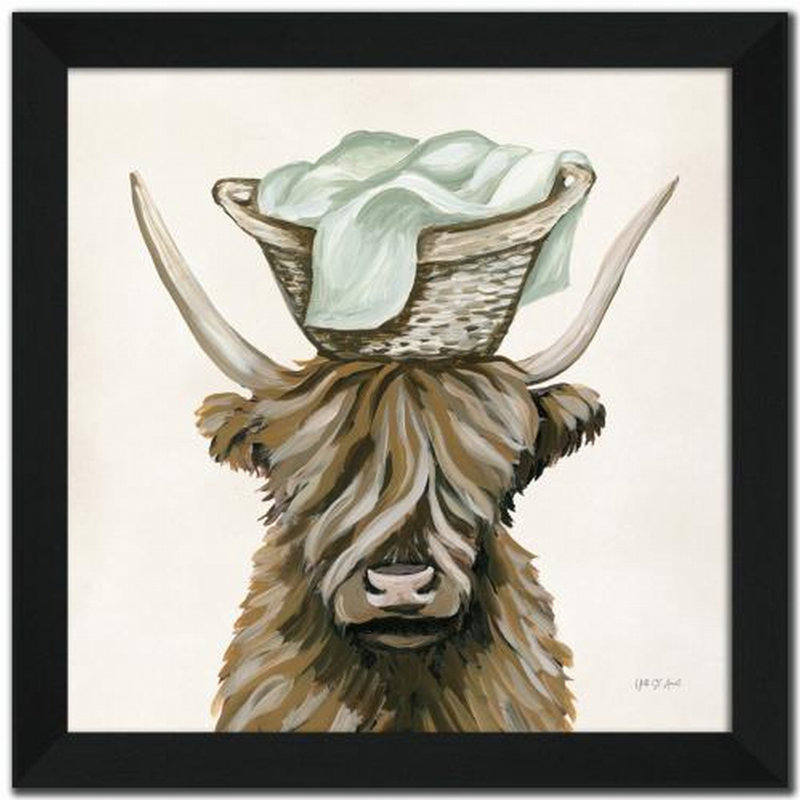 Art mural encadré Highland Cow