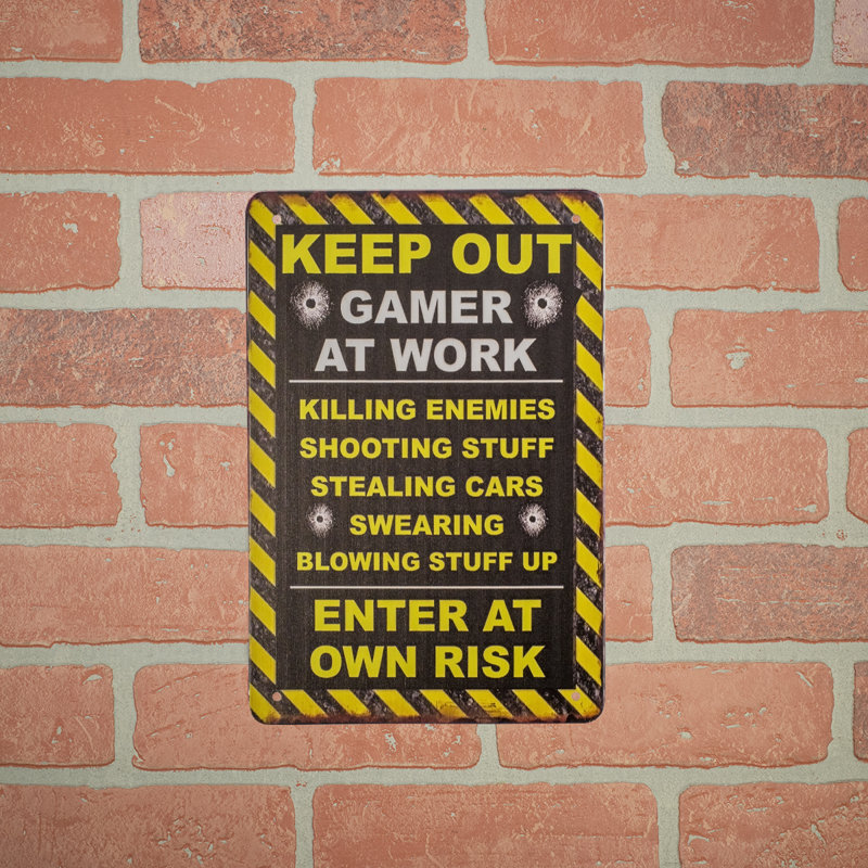 Panneau d'avertissement en métal «Keep Keep Out Gamer At Work»