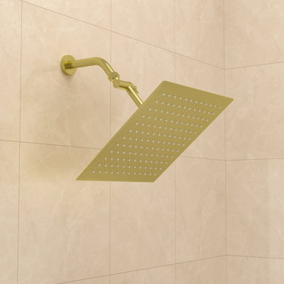 Pomme de douche à pluie réglable 12 po 1,8 GPM, pomme de douche à jet simple carré