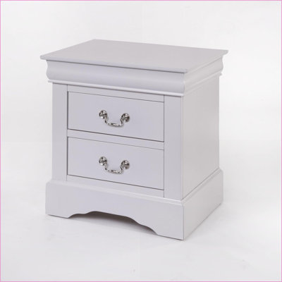 Louis Philippe III White 2-Drawer Modern Nightstand