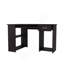 Bureau d'ordinateur d'angle en W avec tiroir et tablette Wenge-825459858