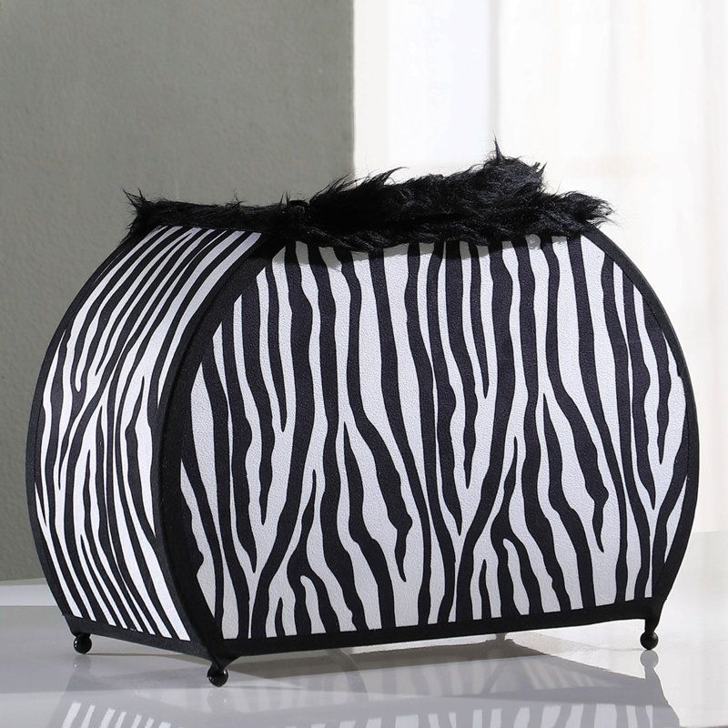 11.75" In Animal Print Purse W/ Black Faux Handle Table Lamp