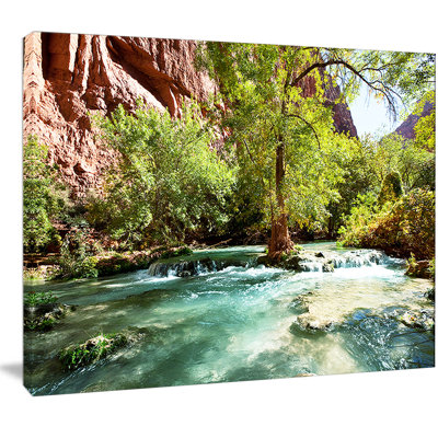 «Green Spring Creek in Mountains», reproduction de photo sur toile tendue