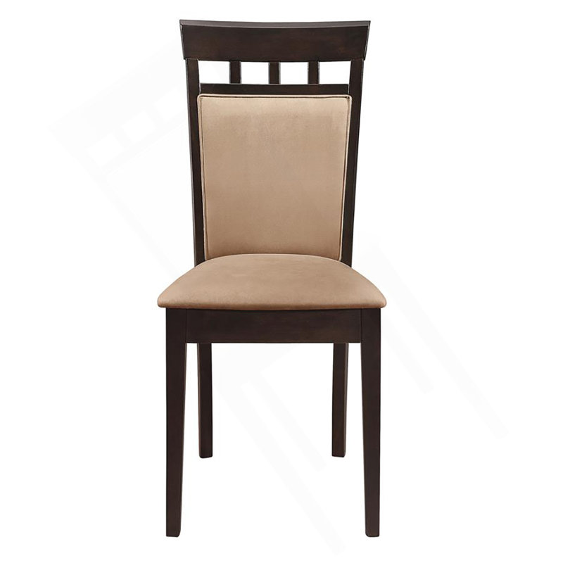 Ensemble de chaises d'appoint rembourrées beiges et cappuccino (ensemble de 2)