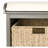 Aniella Faux Leather Upholstered Modern Storage Bench, Pine Wood Woven 3 Baskets for Mudroom and Entryway-1031495476