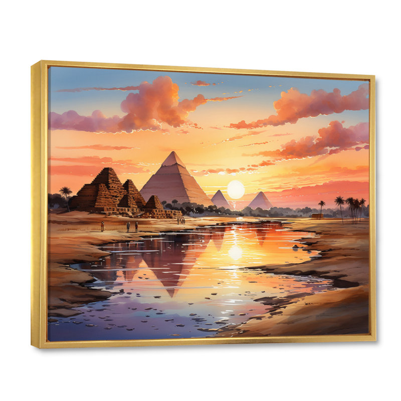 Pyramide égyptienne, «Wonders antique I» - Impressions encadrées d'autres pays, H 30 po x l 40 po x P 1,5 po