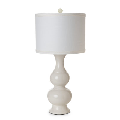 Alcott Hill® Chandlar Ceramic Elegant Coastal Cream White Table Lamp 