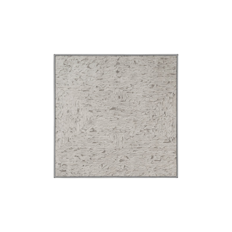 Machine Washable Gray Area Rug, Square 4'