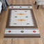 Tapis brun foncé / blanc / noir en laine tissé à la main Thayli Southwestern