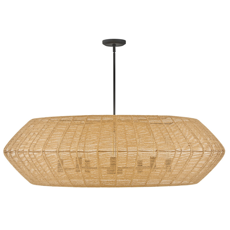 Luca Eight-Light Woven Drum Chandelier by Lisa McDennon, Burnished Gold