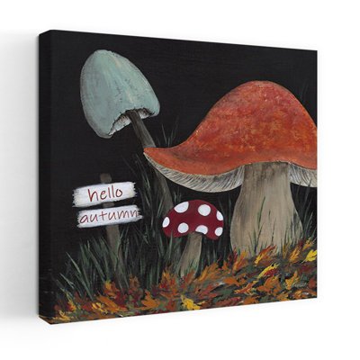 Hello Autumn Mushrooms Abstract Contemporary Autumn Nature Art