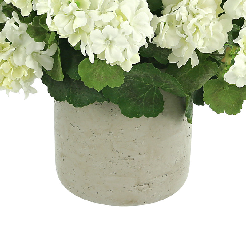 UV Protected Geranium Arrangement, 17" H x 18" W x 18" D, Gray