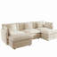 Canapé modulaire en U avec repose-pieds réversible, canapé d'angle convertible 5 places avec 2 repose-pieds, canapé moelleux et minimaliste moderne pour le salon, chenille beige