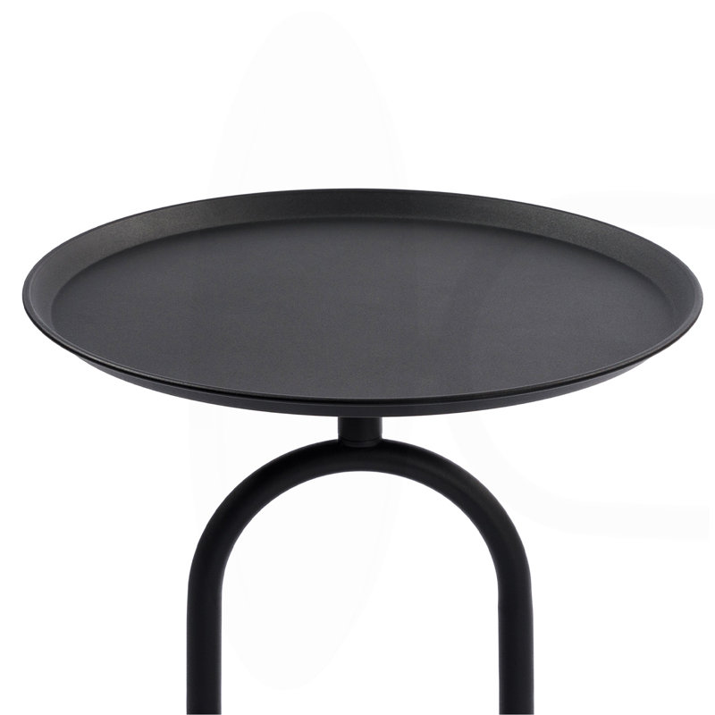 Lantern-Shaped Metal End Table, 21.3" H x 18.9" L x 18.9" W, Black