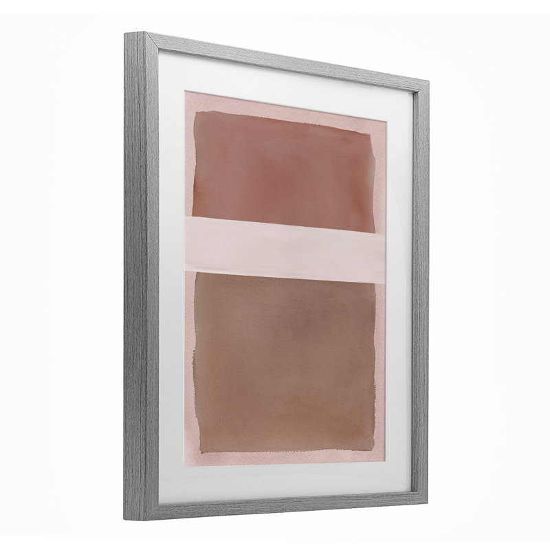 «Fun with Pink and Tan», impression sous verre encadrée, design par Nina Jacobs, Cadre de ferme gris, H 21 po x l 17 po