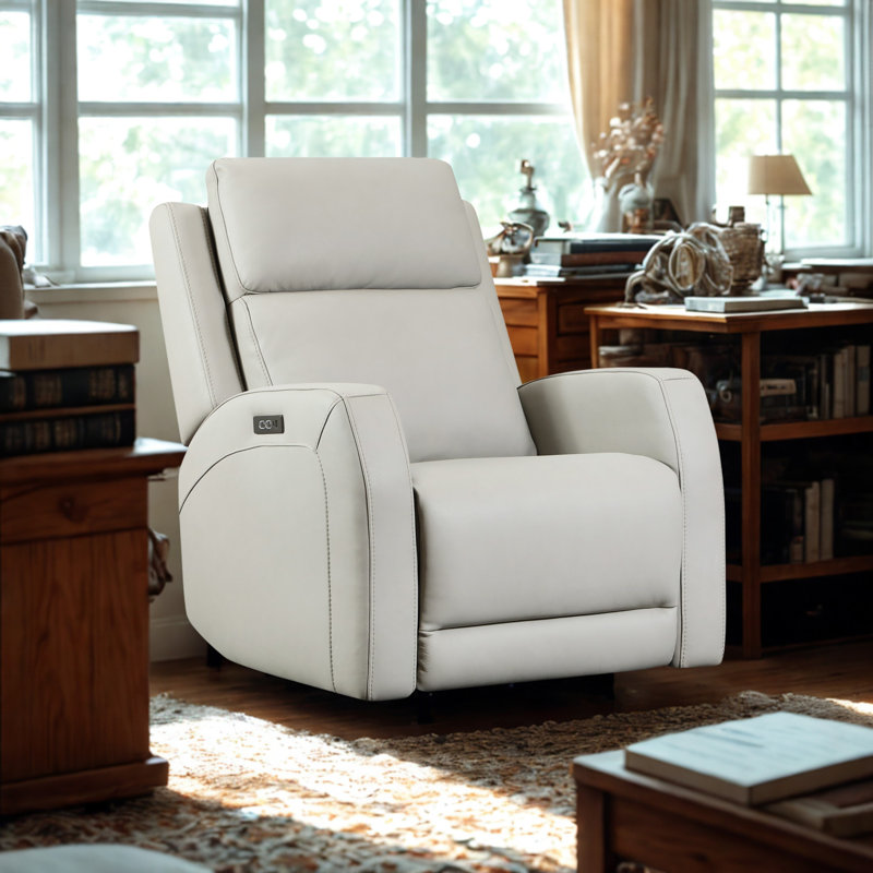 Boncraft Leather Power Swivel Glider, White