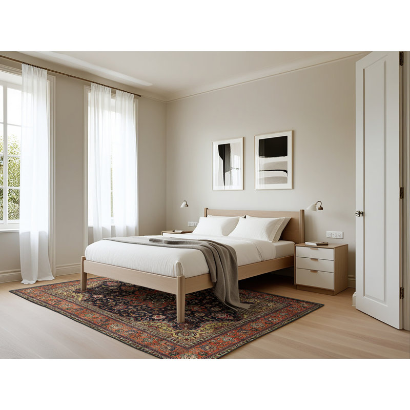 Tapis 100% traditionnel lavable à la machine 1871, Rectangle 5 pi x 7 pi