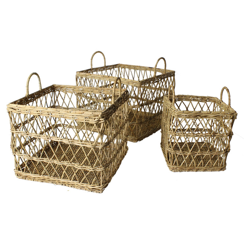 Ensemble de paniers 3 pièces en rotin