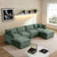 Canapé modulaire en forme de U 130,7 po, canapé 4 places en chenille confortable avec 2 repose-pieds mobiles-229827734