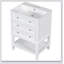 Meuble-lavabo 24 po avec lavabo, meuble de rangement pour salle de bain avec tiroir et tablette ouverte, structure en bois massif, blanc