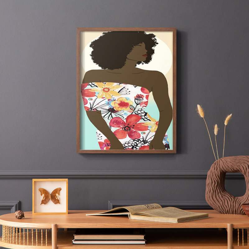 You Go Woman II, reproduction encadrée - bois massif, Brun, H 10 po x l 8 po