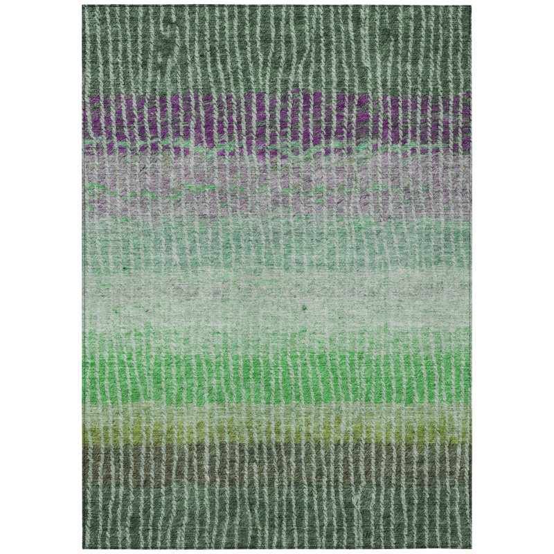 Machine Washable Indoor/Outdoor Matteson ACN2314 Stripes Rug, Rectangle 3' x 5'