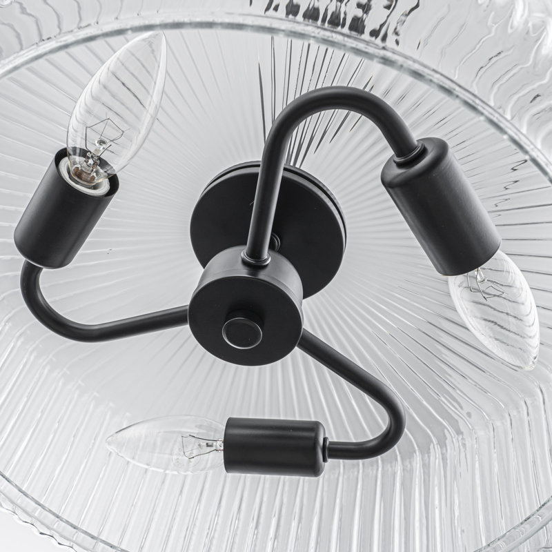 Luminaire suspendu tambour 3 lumières à intensité variable, Matte Black