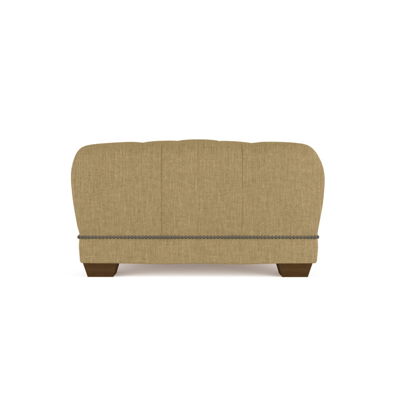Hudson Ottoman, Crushed Velvet Graphite, Dark Brown