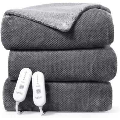 Jeté chauffant électrique, couvertures chauffantes en flanelle Sherpa, couvertures chauffantes Soft Thick pour canapé avec 5 réglages de chaleur et 4 heures d'arrêt automatique, gris, 50 po x 60 po
