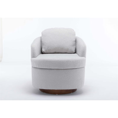 Comfortable Boucle Bevans Swivel Accent Chair with Solid Wood Frame, Perfect for Modern and Cozy Living Spaces.
