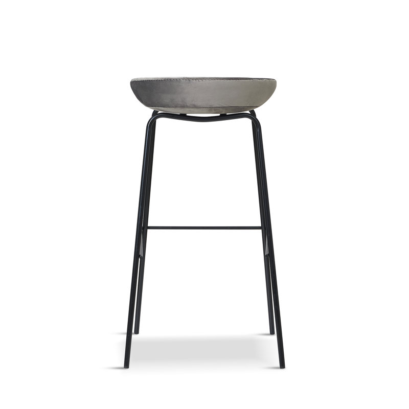 Walther Counter Stool with Solid Wood Frame, 72.5", Sterling Grey