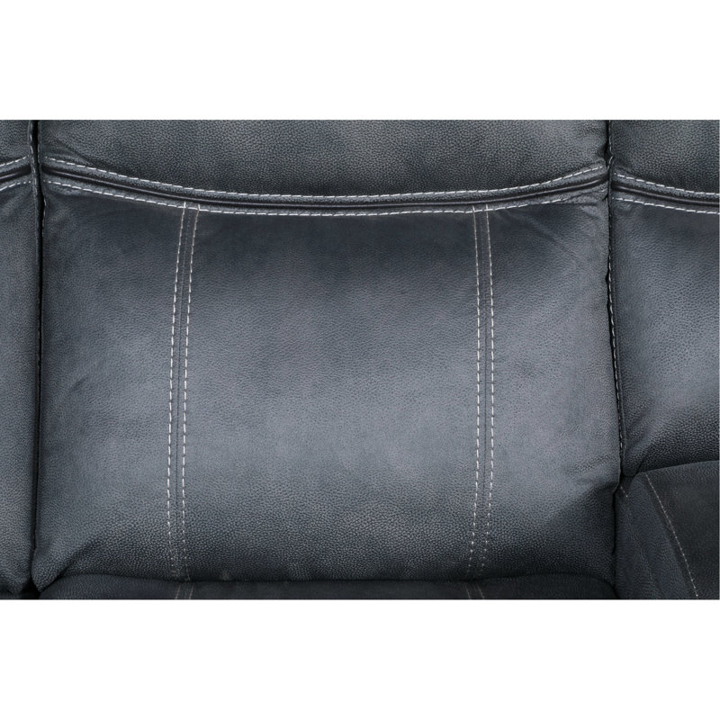 Canapé modulaire luxueux en nubuck gris avec inclinable - 37,03 po Profondeur pour un cadre en bois contemporain peu encombrant, capitonné et 187 "x 41" 38