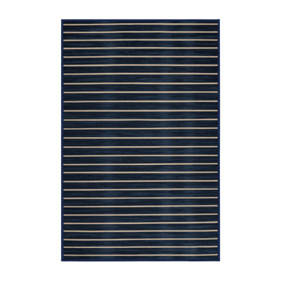 Machine Washable Horizontal Stripes Gray Area Rug