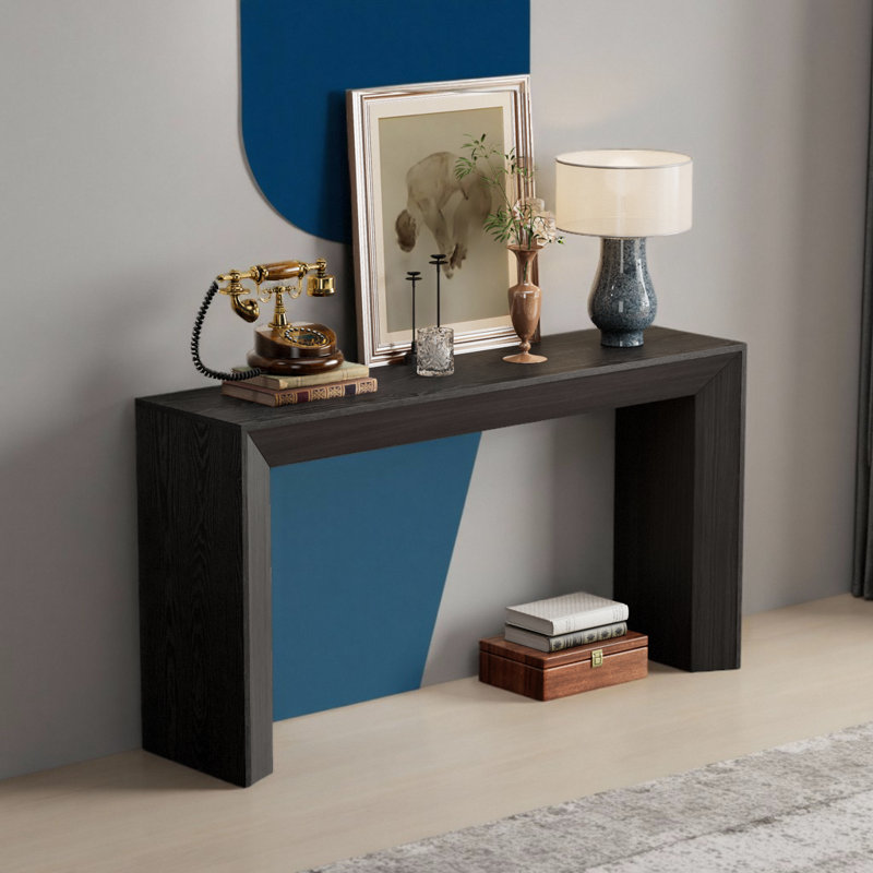 Table d'appoint 59,02 "pour le couloir du salon, Noir, Noir