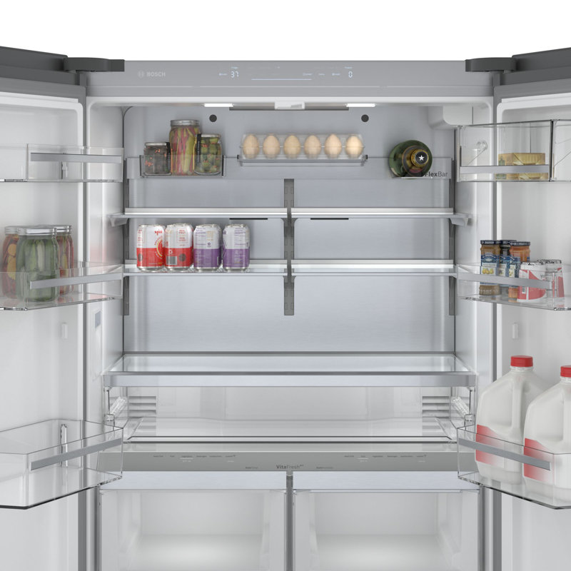 800 Series Bosch 36" Counter Depth 20.8 cu. ft. Smart ENERGY STAR French Door Refrigerator with Flex Bar