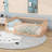 Full Wooden Floor Bed With Guardrails-2059495606