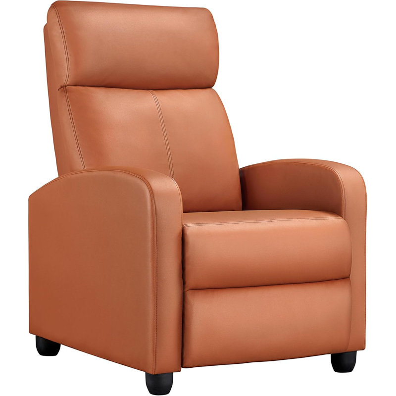 Fauteuil inclinable en cuir PU avec support lombaire, mousse haute densité rembourrée, dossier et repose-pieds réglables pour le cinéma maison et le salon