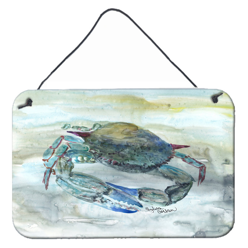 Hanging Prints Wall Décor, Light Blue/Gray, Crab a Leg up Watercolor