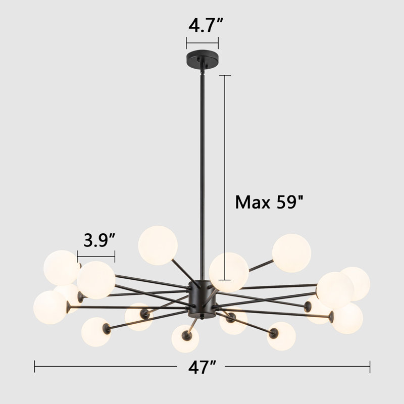 16-light Chandelier Sputnik Chandeliers Black Chandelier Chandeliers For Dining Room Linear Chandelier
