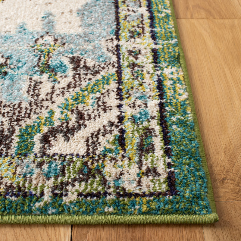 Shanna green oriental rug, Rond 8 pi