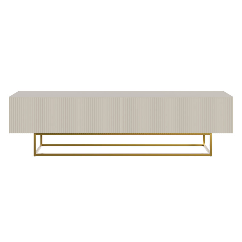 Dikomo Unfinished TV Stand for TVs up to 75, Beige