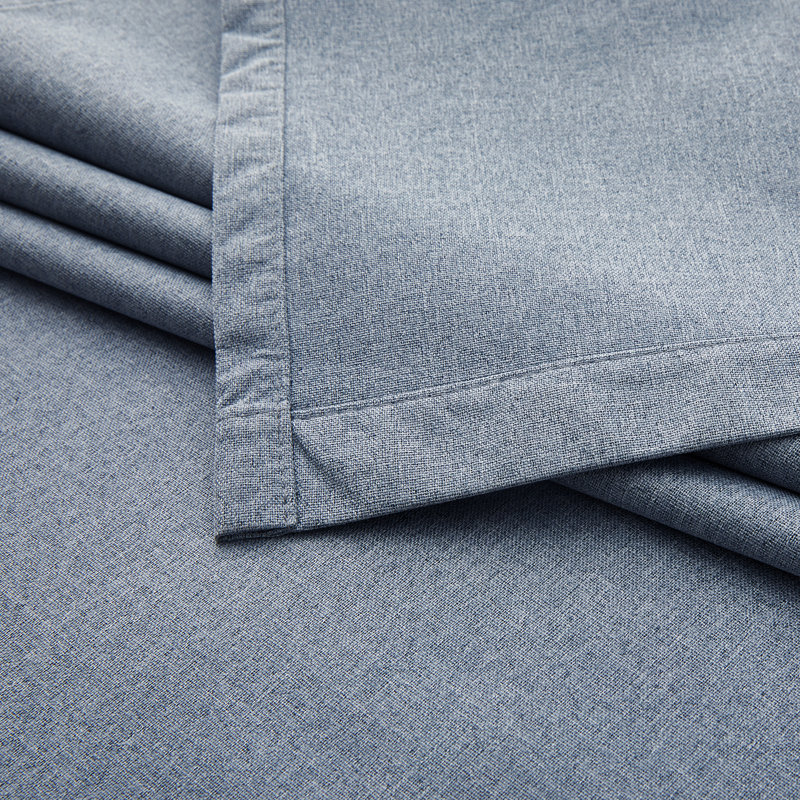 Linen Blend Blackout Curtain Panel Pair, Grey, 137cm Width x 117cm Drop