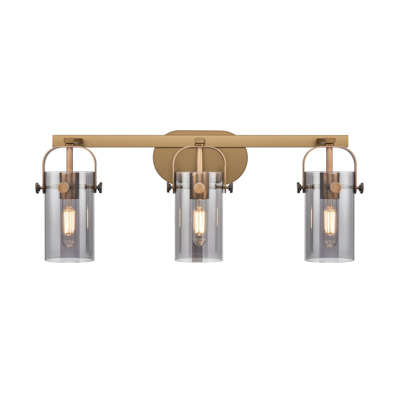 Ameley 3 - Light Vanity Light, Brushed Brass, Smoke, 7'' H X 3.88'' W X 3.88'' D