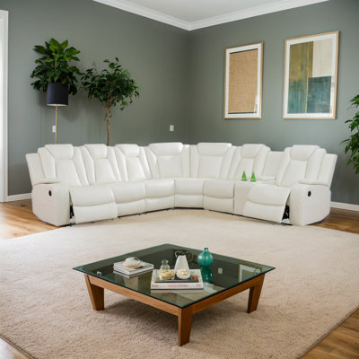 Wooton 3 - Piece 210" Power Reclining Faux Leather Living Room Ssctional by Latitude Run